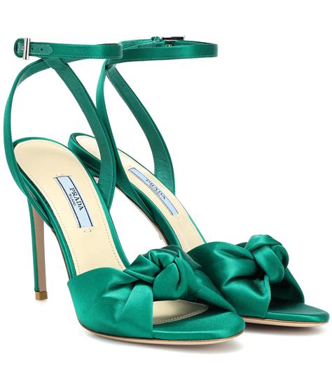 prada satin green sandal|farfetch Prada shoes.